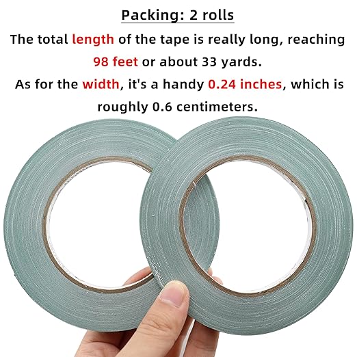 2 PCS Green Floral Tape, 0.25" Flower Stem Wrap Tapes, Waterproof Florist Tape - Image 4