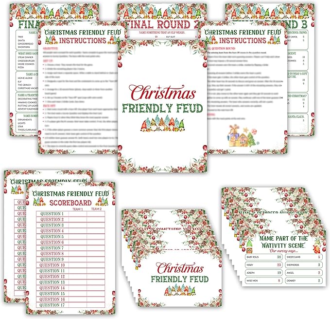 Christmas Friendly Feud Game, Funny Christmas Party Games, Friendly Feud Trivia by Unknown