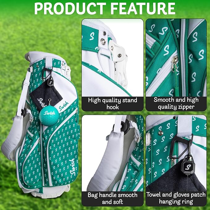 Swish Portable Golf Ball Cleaner – Clip-On Golf Accessory for Bag or Cart – Perfect Golf Gift