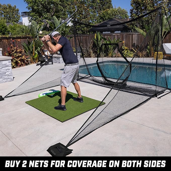 GoSports Shank Net Attachment for Golf Hitting Nets - Black or Red