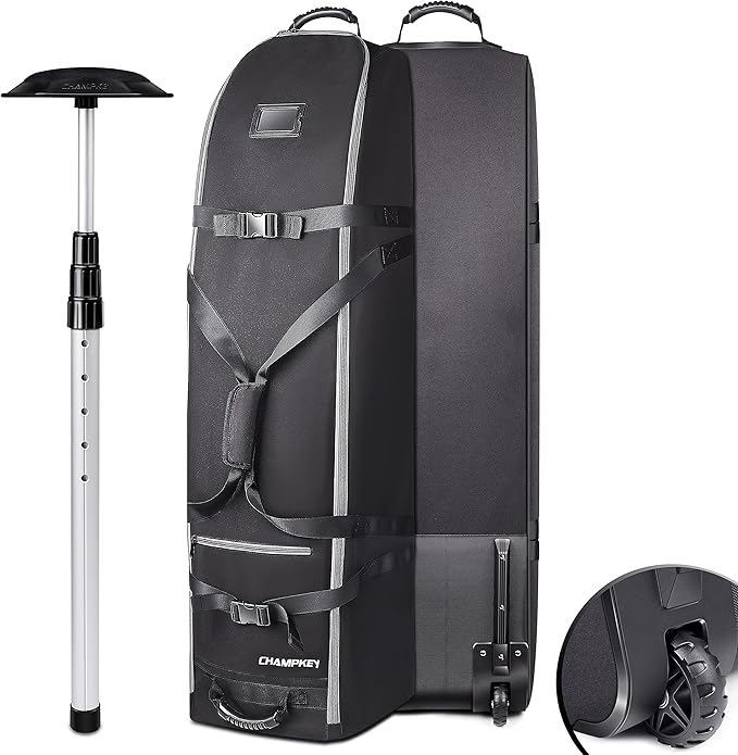 CHAMPKEY Premium Soft-Padded Golf Travel Bags for Airlines - Travel Golf Gags for Airlines with Premium Oxford Fabric and Oversized Wheels
