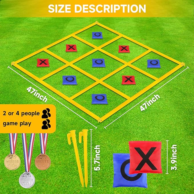 Outdoor Giant Tic Tac Toe Bean Bag Toss Games - Image 2