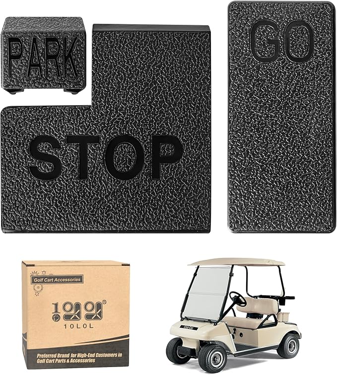 Golf Cart Accelerator Pedal Pad, Brake Pedal Pad, Parking/Hill Brake Pad Set, Club Car DS 1981-up Gas and Electric