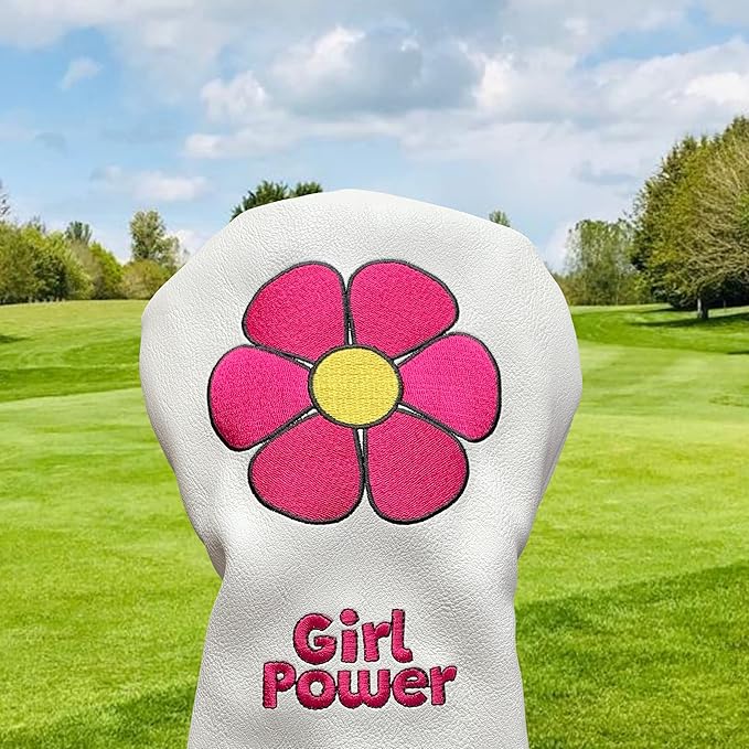 Foretra Driver Headcover Golf Club Covers Blade Mallet Putter Cover Alignment Stick Holder Hybrid Fairway Wood Head Cover Girl Power Novelty Golf Accessories for Most Brands