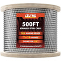 Stainless Steel Cable for Railing - 500FT 1/4" T316 Wire Rope - 7 x 19 Strands by CELYND