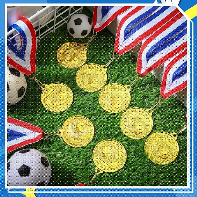 Misdary 12 Pack Medals with Neck Ribbons Team Participation Trophies for Kids Sports Awards Party Favors for Sports Competitions Celebration Gift