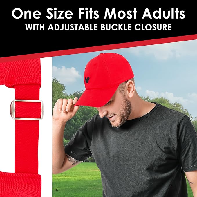 Disney Unisex Adult Disney Mickey Mouse Dad Hat, Adult Baseball Cap with Curved Brim
