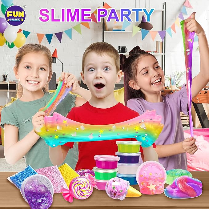 33 Cups Jumbo Slime Kit for Kids, FunKidz Premade Ultimate Slime Pack to DIY - Image 8