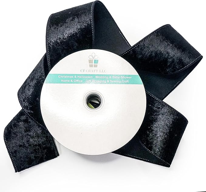 Black Velvet Ribbon 2.5 Inch x 10 Yards - Image 3