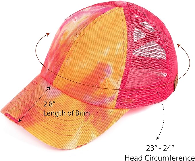 C.C Ponycap Messy High Bun Ponytail Adjustable Glitter Mesh Trucker Baseball Cap