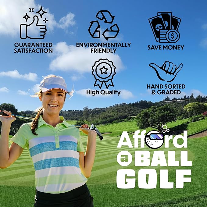 Afford-A-Ball Golf. (50 Pack) Used and Recycled Color Golf Ball Mix. Miscellaneous Brands. Colored Golf Accessories for Men & Women. for Play, Practice and Backyard.