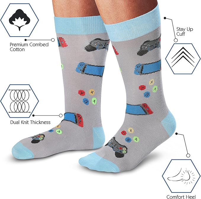 Cavertin Men's Funny Socks Hunting Fishing Football Baseball Gaming Golf Taco Pizza Bacon Christmas Gift for Men