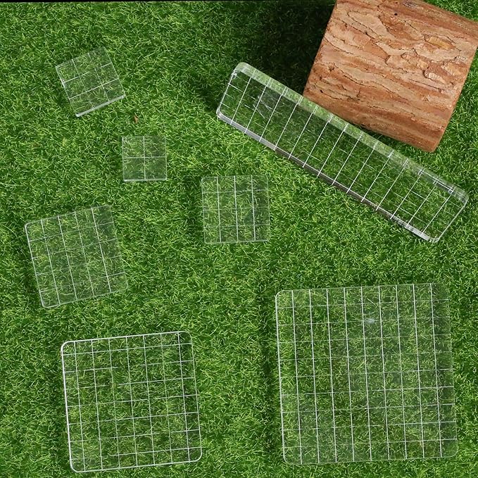 7Pcs Square-Shaped Clear Acrylic Stamp Blocks Set, Acrylic Stamping Blocks - Image 4