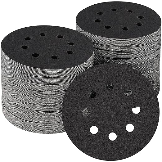 100PCS 5 inch Silicon Carbide Sanding Discs 120 Grit, Wet Dry Orbital 5 Sander by POTUINOM