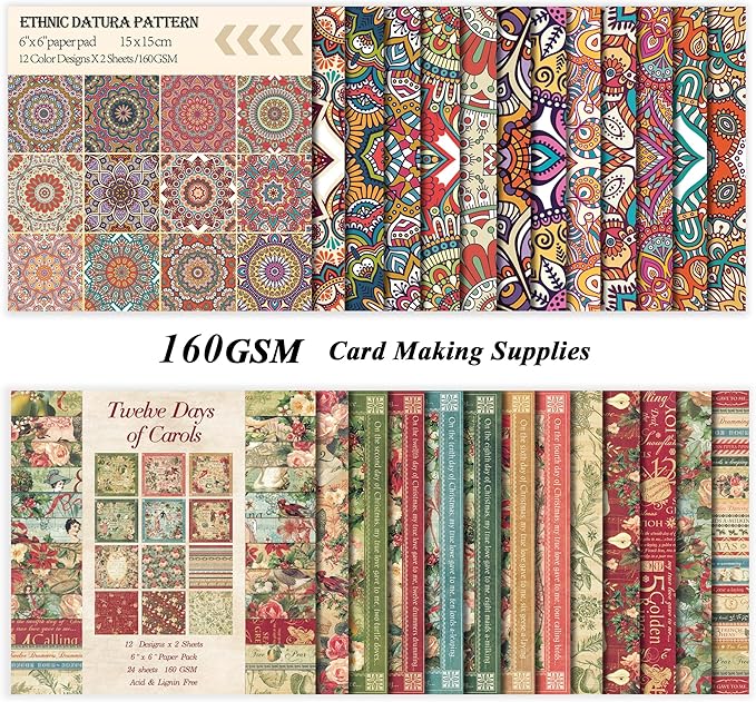 48 Sheets 24 Designs Scrapbook Paper Pad, Scrapbooking DIY Decorative - Image 2