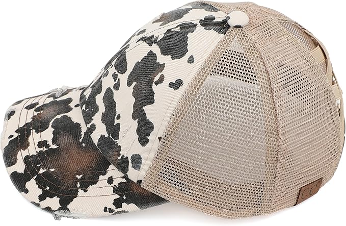 C.C Ponycap Messy High Bun Ponytail Adjustable Glitter Mesh Trucker Baseball Cap