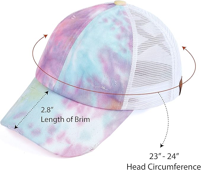 C.C Ponycap Messy High Bun Ponytail Adjustable Glitter Mesh Trucker Baseball Cap