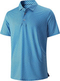 SAMERM Golf Shirts for Men Super Stretch Jacquard Dry Fit Golf Polo Moisture Wicking Short Sleeve Polo Shirts for Men