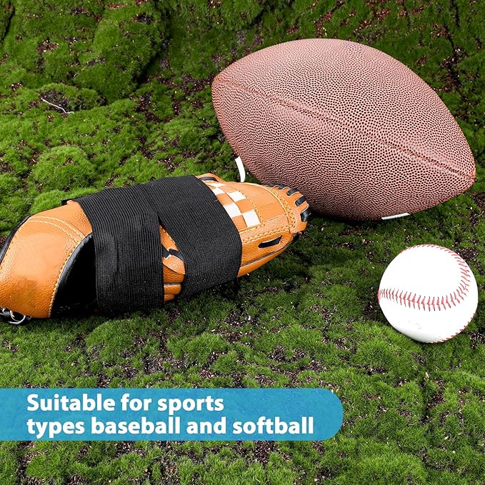 Glove Wrap Band, 4 PCS Baseball Glove Strap, Softball and Baseball Glove Strap Elastic Glove Wrap Softball Baseball Glove Accessories for Quickly Keep the Pocket Formed Fit All Gloves