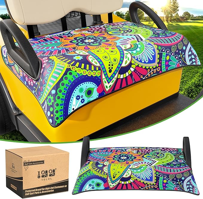 10L0L Golf Cart Seat Covers Compatible with EZGO TXT/RXV & Club Car DS/Precedent, Non-slip Golf Cart Towel for 2/4 Person Seats, Universal Accessories for Seat Blanket (50 x 30 Inches)-Mandala Blanket