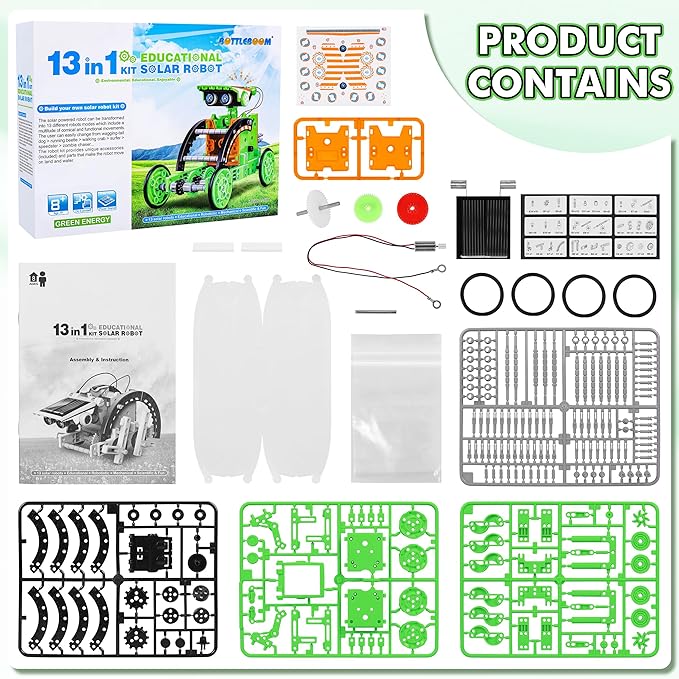 Bottleboom STEM 13-in-1 Education Solar Power Robots Toys - Image 2