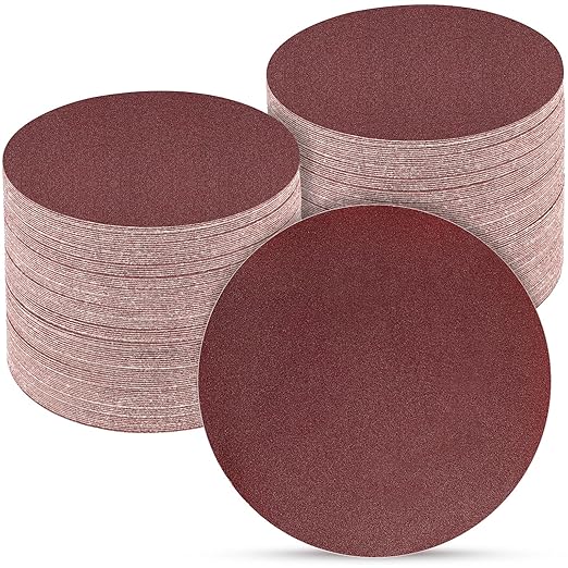 5 Inch 100 PCS Sanding Disc 320 Grit, Hook and Loop Sanding Discs by POTUINOM