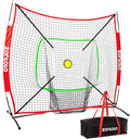ZONLOLO 6x6ft Portable Baseball & Softball Net for Hitting and Pitching, with Sturdy Bow Frame and Carry Bag, Special Circular Target and Strike Zone for Accurate Throwing Practice, Great for Kids