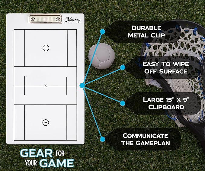 Murray Sporting Goods Dry Erase Coaches Clipboard | Double-Sided Dry Erase White Board