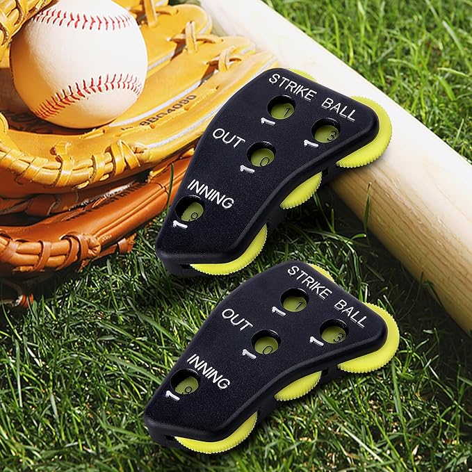 Watayo Wheel Baseball Umpire Clicker, Umpire Indicator Gear, Practical Baseball Counter Clicker for Scorekeeper Recording Outs & Innings Balls