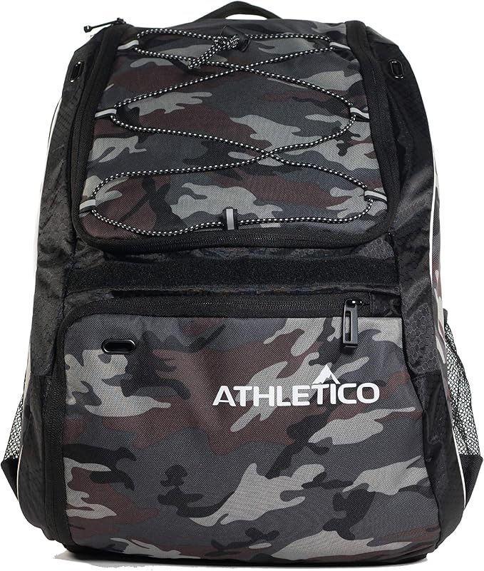 Athletico Baseball Bat Bag - Backpack for Baseball, T-Ball & Softball Equipment & Gear for Youth and Adults | Holds Bat, Helmet, Glove, & Shoes |Shoe Compartment & Fence Hook