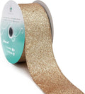 CT CRAFT LLC Glitter Wired Ribbon 2.5" x 20 Yards Gold by CTCRAFTLLC