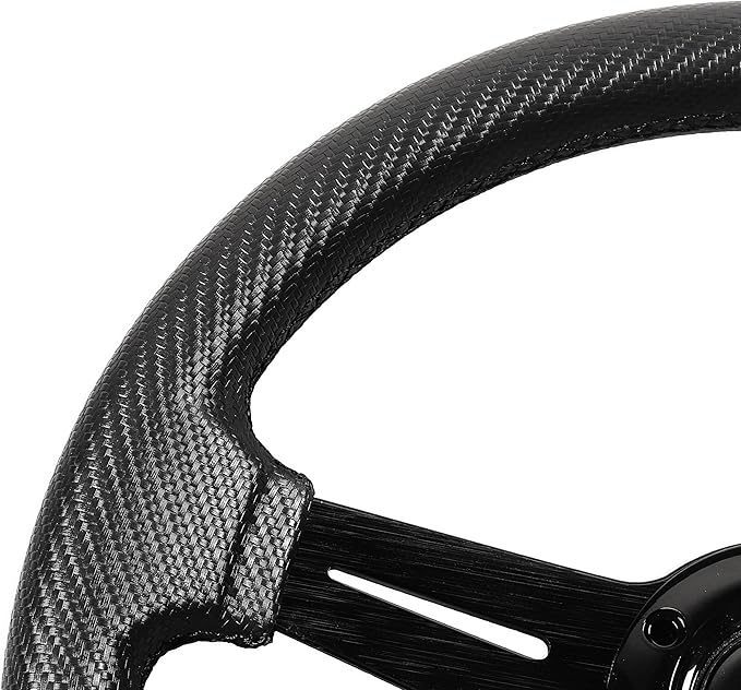 N2MU Golf Cart Steering Wheel 13 inch Universal for EZGO TXT RXV Club Car DS Precedent and Yamaha Black