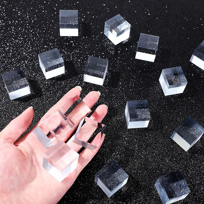 Remerry 8 Pieces Acrylic Display Block 1 x 1 x 1 Inch Clear Polished Acrylic - Image 7