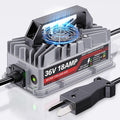 18 Amp 36 Volt Golf Cart Battery Charger for EZGO & Yamaha - Crowfoot Plug, Smart Charger for Lead-Acid Batteries, IP67 Waterproof, Multi-Protection, Unique Design (Silver)