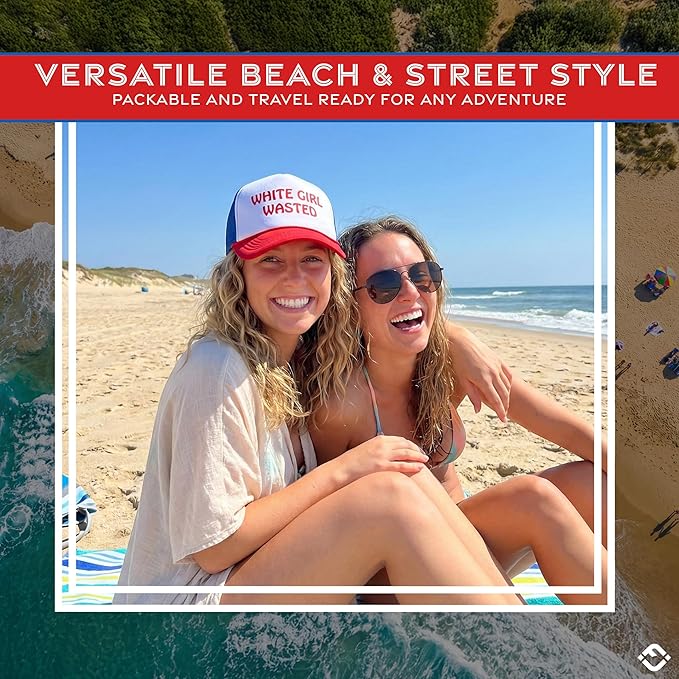 Funky Junque Premium Mesh Snapback Trucker Hat - Stylish Comfort for All - Patriotic, Humor & More