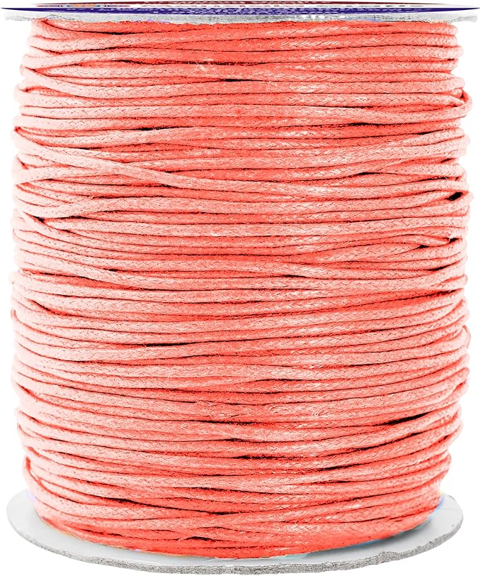 Mandala Crafts 1.5mm 109 Yards Coral Cotton Waxed Cord by MandalaCrafts