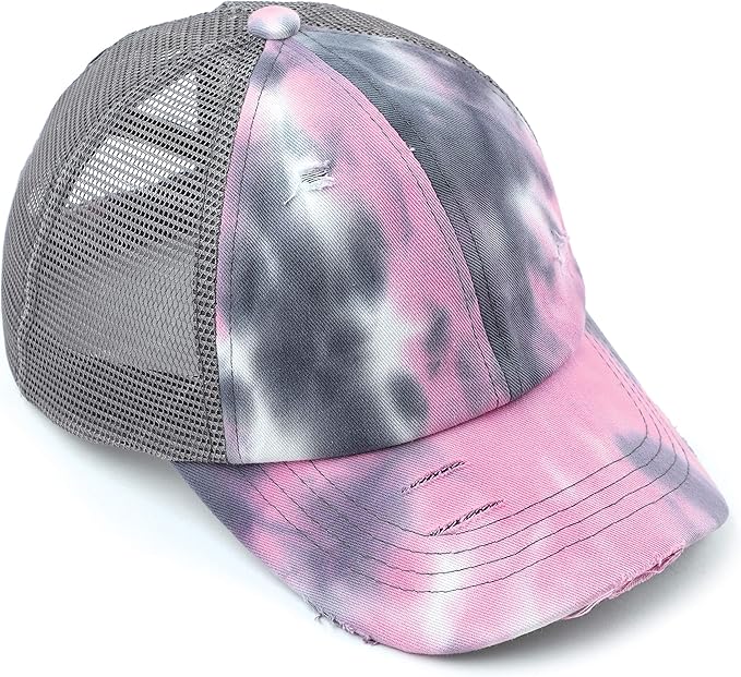 C.C Ponycap Messy High Bun Ponytail Adjustable Glitter Mesh Trucker Baseball Cap