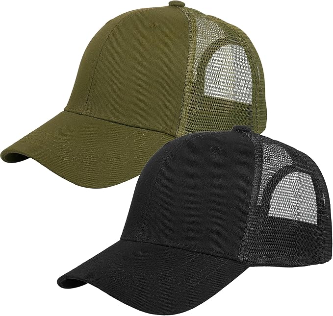 Falari Trucker Hat Baseball Cap Structured Plain Design 6 Panel, Adjustable Size