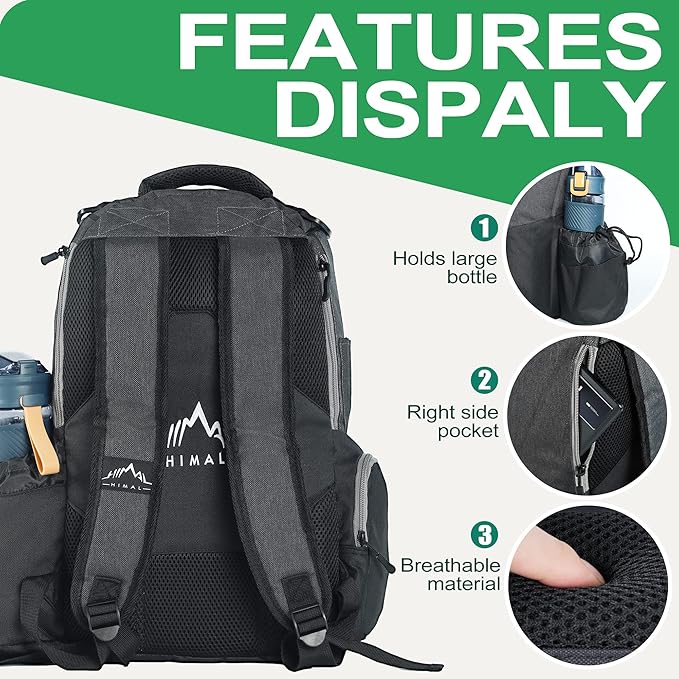 HIMAL HIMAL Disc Golf Bag Holds 22+ Discs, Durable Disc Golf Backpack with Large Capacity, and Multiple Storage Pockets