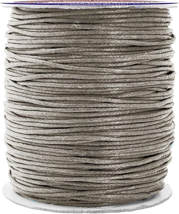 Mandala Crafts 1.5mm 109 Yards Taupe Cotton Waxed Cord by MandalaCrafts