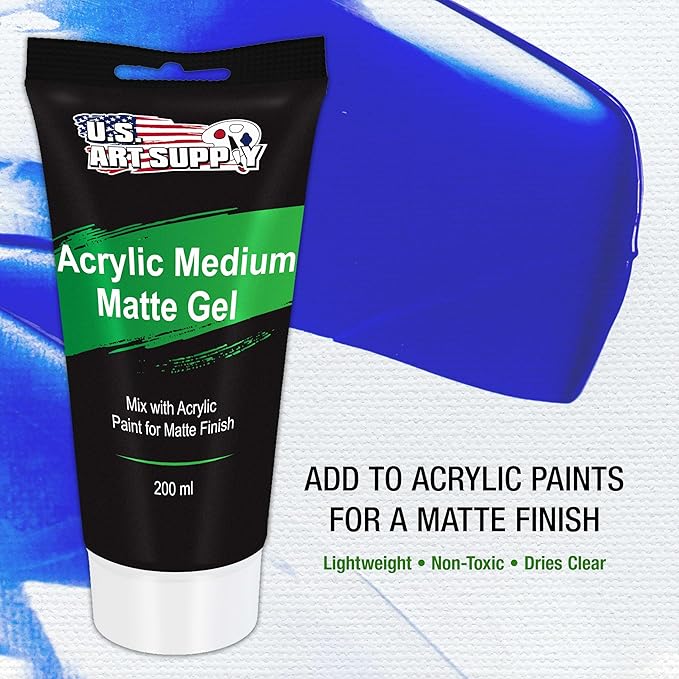 U.S. Art Supply Clear Acrylic Medium Matte Gel, 200ml - Image 2