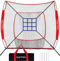7x7 ft Baseball Softball Practice Net with The Detachable Bow Frame for Batting, Hitting, Pitching, Portable Baseball Practice Net with Carry Bag, Great for All Levels