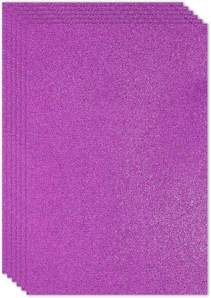PATIKIL 2mm Thick Non Adhesive Glitter Foam Sheet 16x24inch Purple, EVA Shiny by PATIKIL