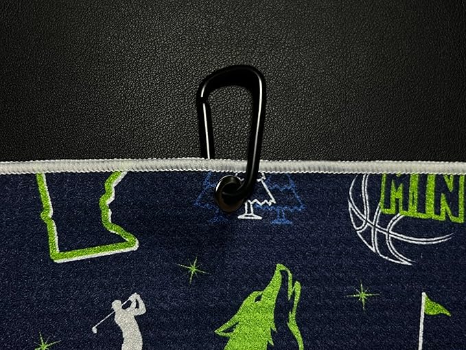 Pin Hunters Minnesota Basketball Fan Microfiber Golf Towel | Premium Waffle Towel with Clip | Large 31"×15.5" Towel for Golf Bags | Accessories for Men | Fun Gift for Husband | Custom Sports Design