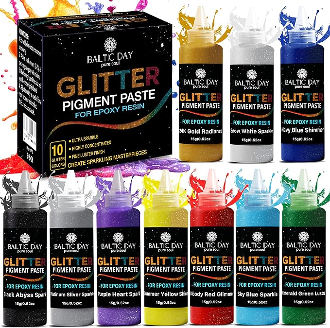 BALTIC DAY 10 Color Glitter Pigment Paste by BALTICDAYpuresoul