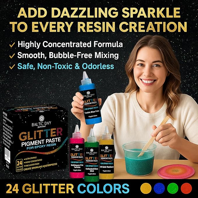 24 Color Pigment Paste for Epoxy Resin Set – Opaque Epoxy Pigment, Epoxy Dye - Image 3