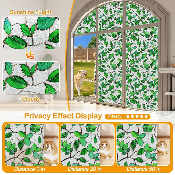 Window Privacy Film Stain Glass Window Film Rainbow Window Film Window clings - Image 3