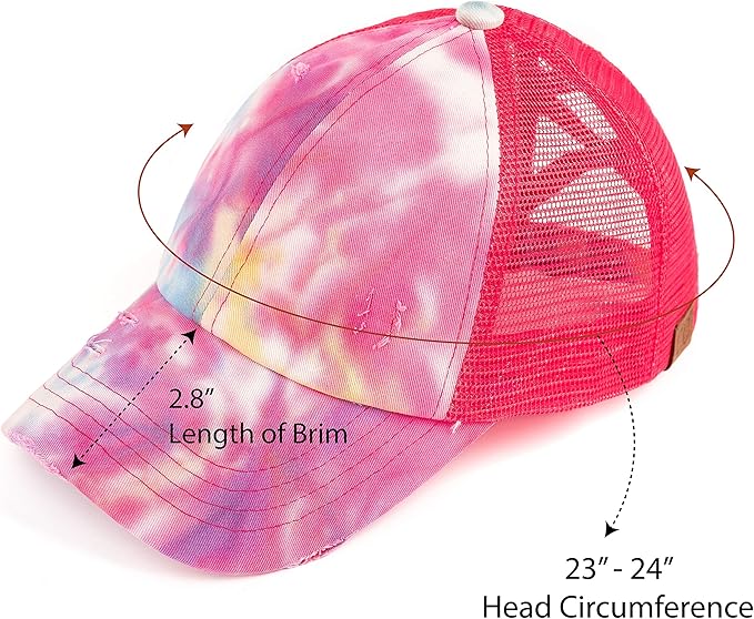C.C Ponycap Messy High Bun Ponytail Adjustable Glitter Mesh Trucker Baseball Cap