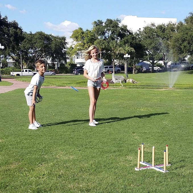 Ring Toss Game for Kids, Fun Ring Tossing Outdoor Game Set Carnival Games Set - Image 3