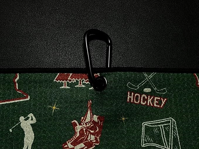 Pin Hunters Minnesota Hockey Fan Microfiber Golf Towel | Premium Waffle Towel with Clip | Large 31"×15.5" Towel for Golf Bags | Accessories for Men | Fun Gift for Husband | Custom Sports Design